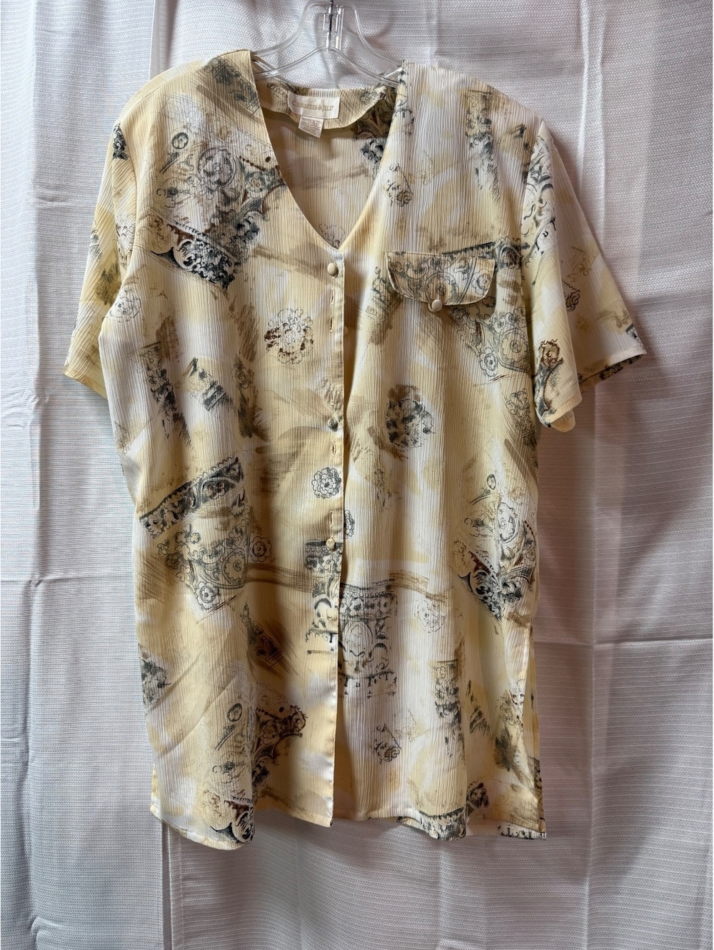 Christie & Jill Vintage Style Button-Up Blouse Large